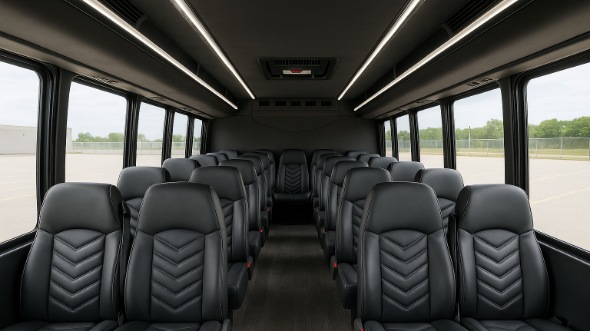 Interior of Charter Bus Company Arlington Heights's 20 Passenger Mini bus in Arlington Heights
