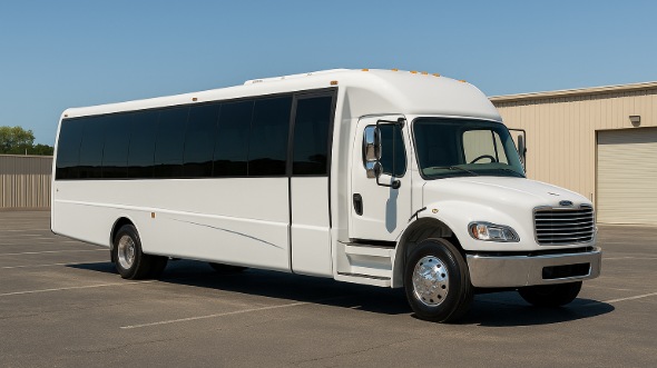 Exterior of Charter Bus Company Arlington Heights's 28 Passenger Mini bus in Arlington Heights