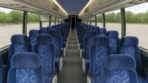 mount prospect 56 passenger charter bus inside