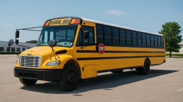 Exterior of Charter Bus Company Hoffman Estates's School Bus in Hoffman Estates